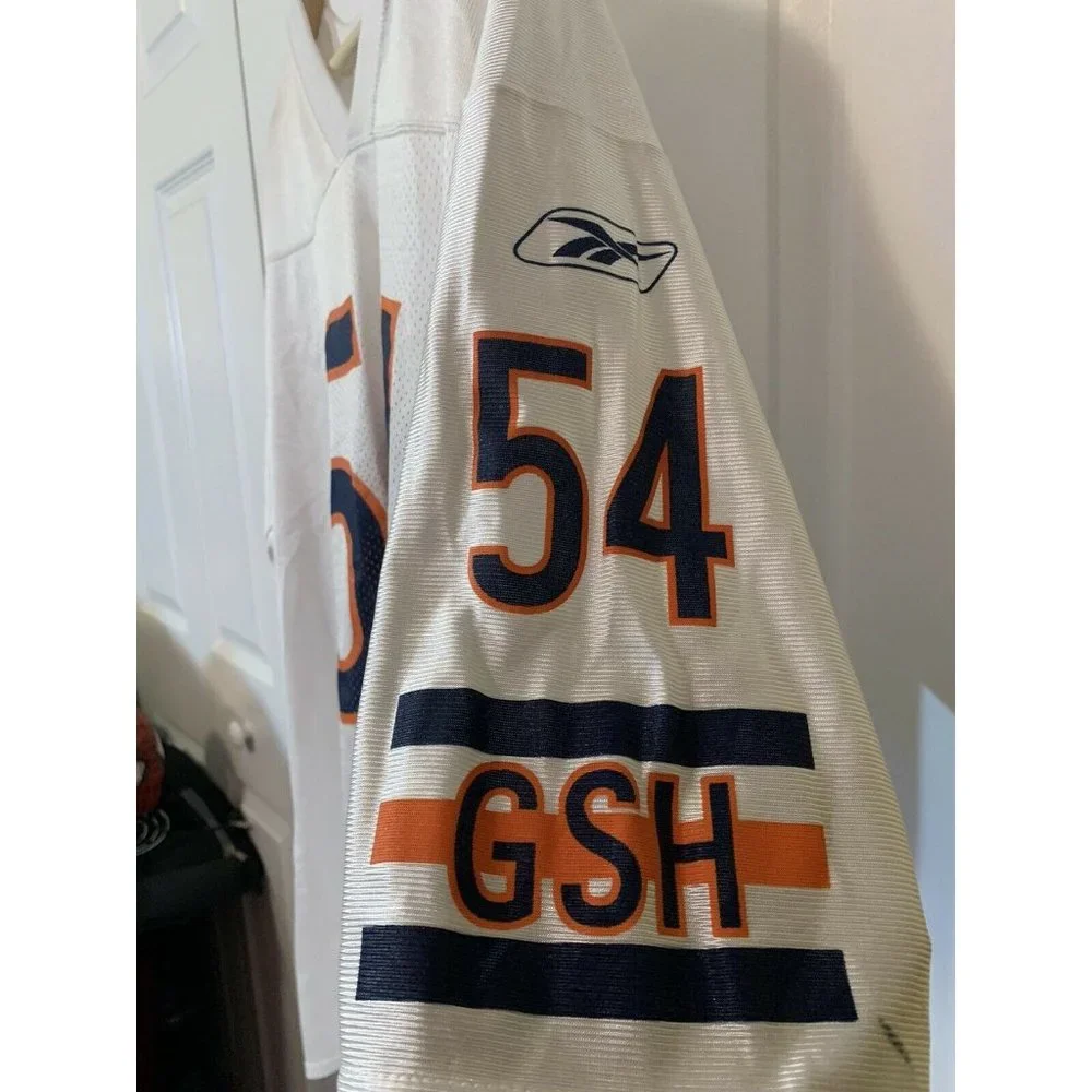 Reebok Urlacher‎ Men’s Sz XL White ORANGE JERSEY  NFL logo and GSH CHICAGO BEARS